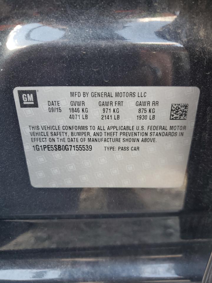 2016 Chevrolet Cruze Limited Lt VIN: 1G1PE5SB0G7155539 Lot: 85159575