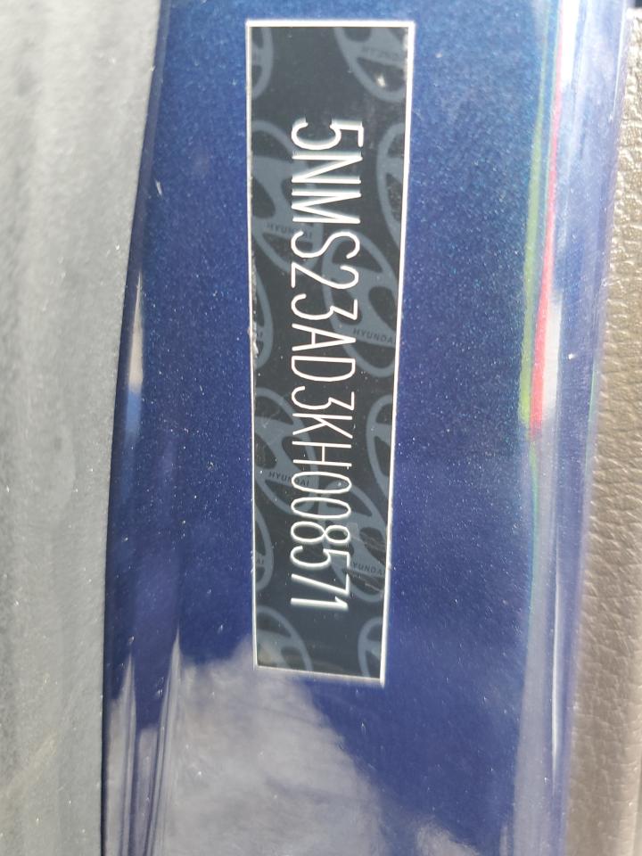 2019 Hyundai Santa Fe Se VIN: 5NMS23AD3KH008571 Lot: 84962435