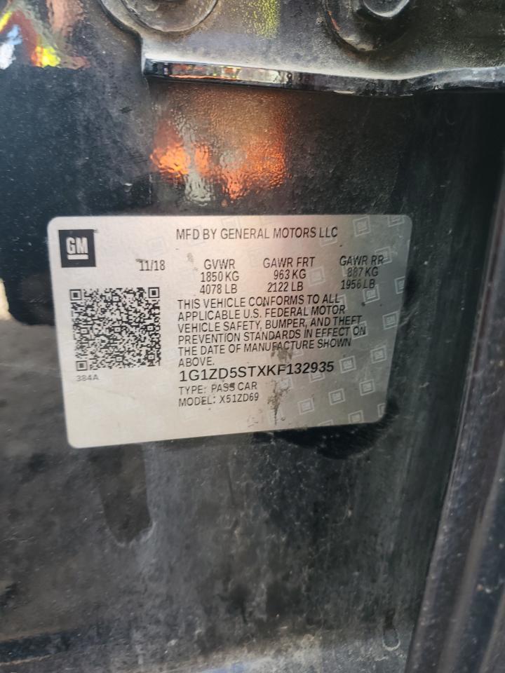 2019 Chevrolet Malibu Lt VIN: 1G1ZD5STXKF132935 Lot: 82438155