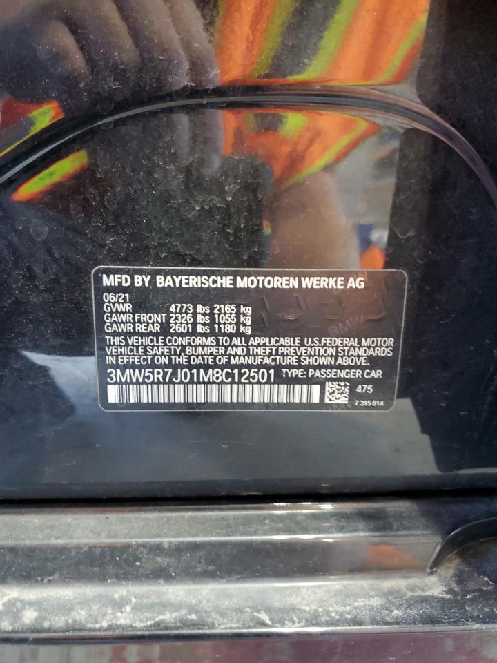 2021 BMW 330Xi VIN: 3MW5R7J01M8C12501 Lot: 84358575