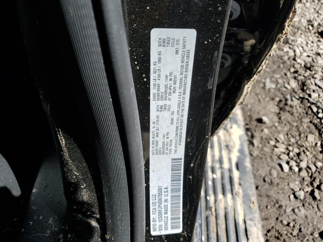 2025 Ram 1500 Laramie VIN: 1C6SRFJP4SN765061 Lot: 85695215