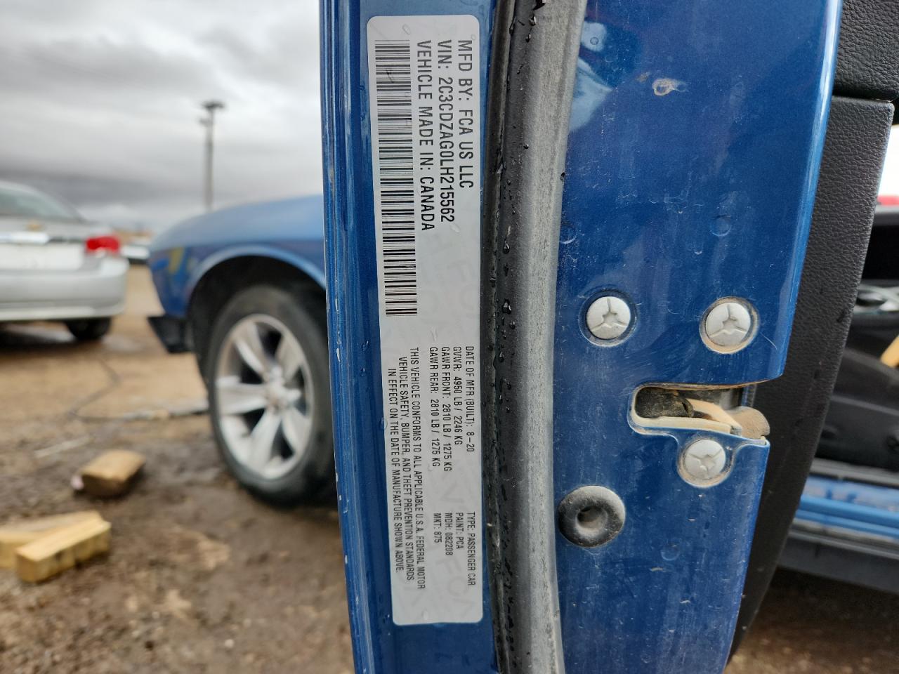 2020 Dodge Challenger Sxt VIN: 2C3CDZAG0LH215562 Lot: 85923365