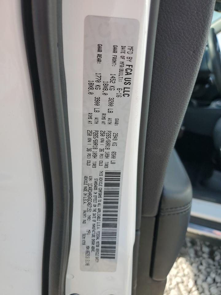 2016 Dodge Durango Sxt VIN: 1C4RDHAGXGC467151 Lot: 86260045