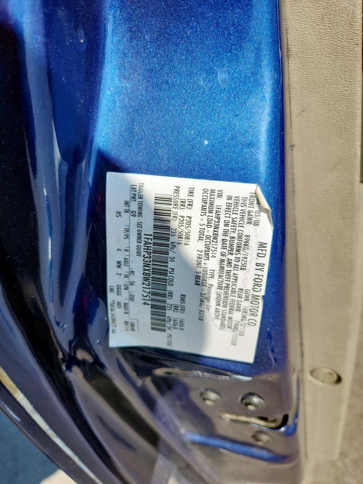 2008 Ford Focus VIN: 1FAHP33NX8W217514 Lot: 81925305