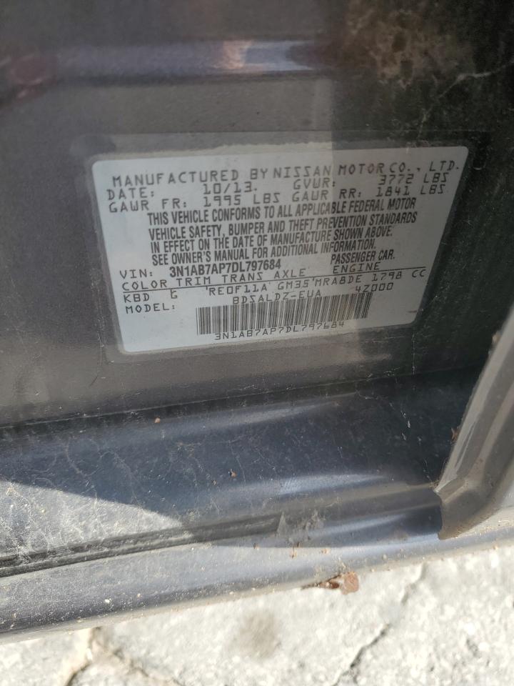 2013 Nissan Sentra S VIN: 3N1AB7AP7DL797684 Lot: 86320085