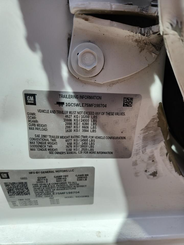 2021 Chevrolet Silverado C2500 Heavy Duty VIN: 1GC5WLE75MF198704 Lot: 84906615