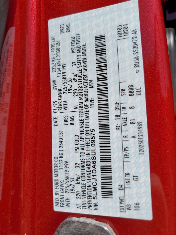 2025 Lincoln Corsair Premiere VIN: 5LMCJ1DA6SUL09575 Lot: 90884575