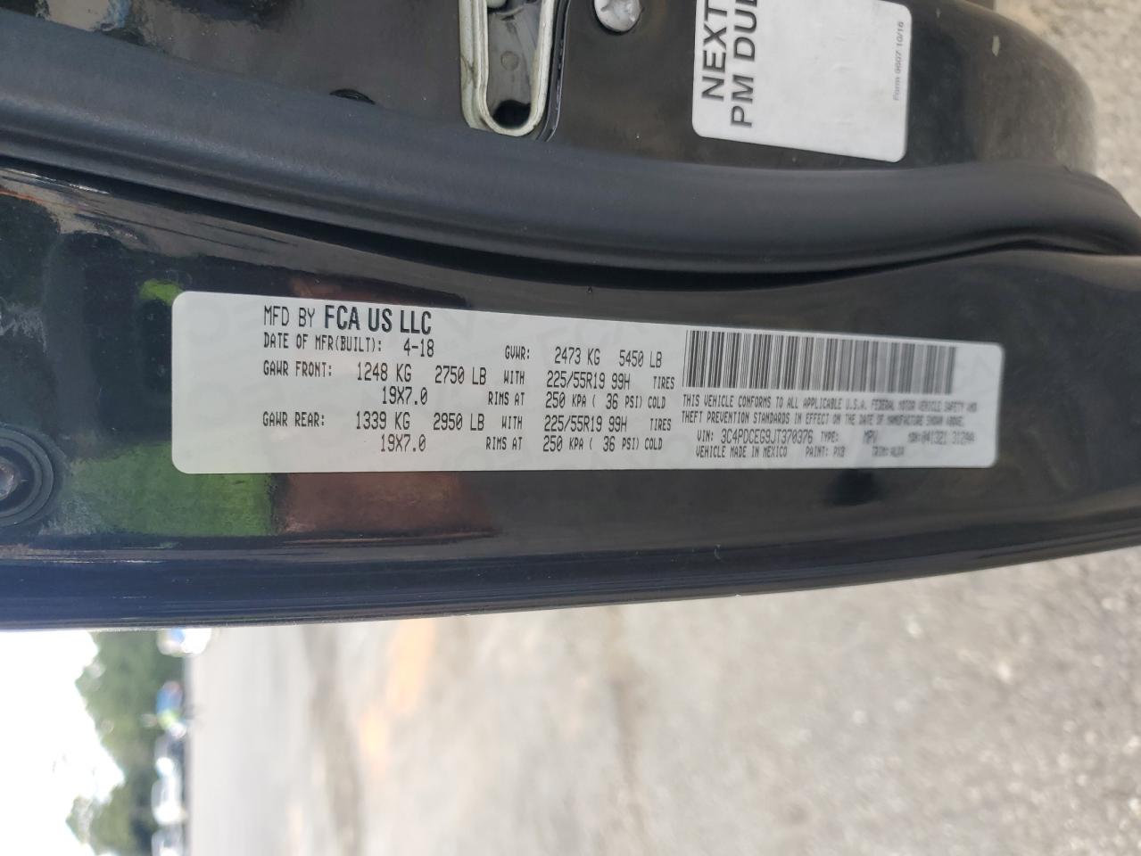 2018 Dodge Journey Gt VIN: 3C4PDCEG9JT370376 Lot: 90310525