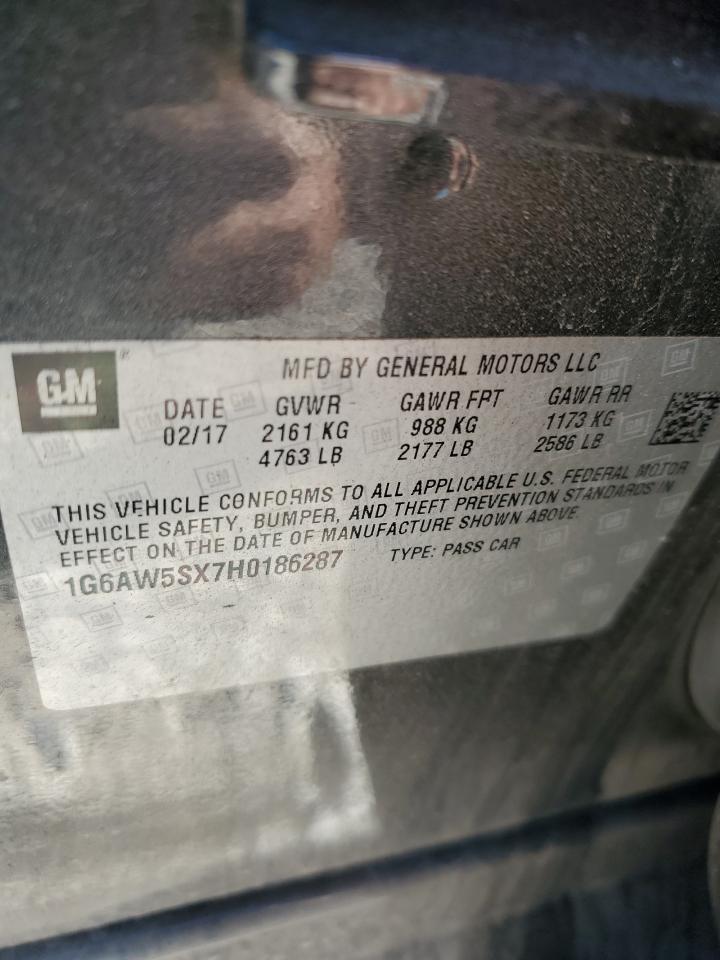 2017 Cadillac Cts VIN: 1G6AW5SX7H0186287 Lot: 90474205