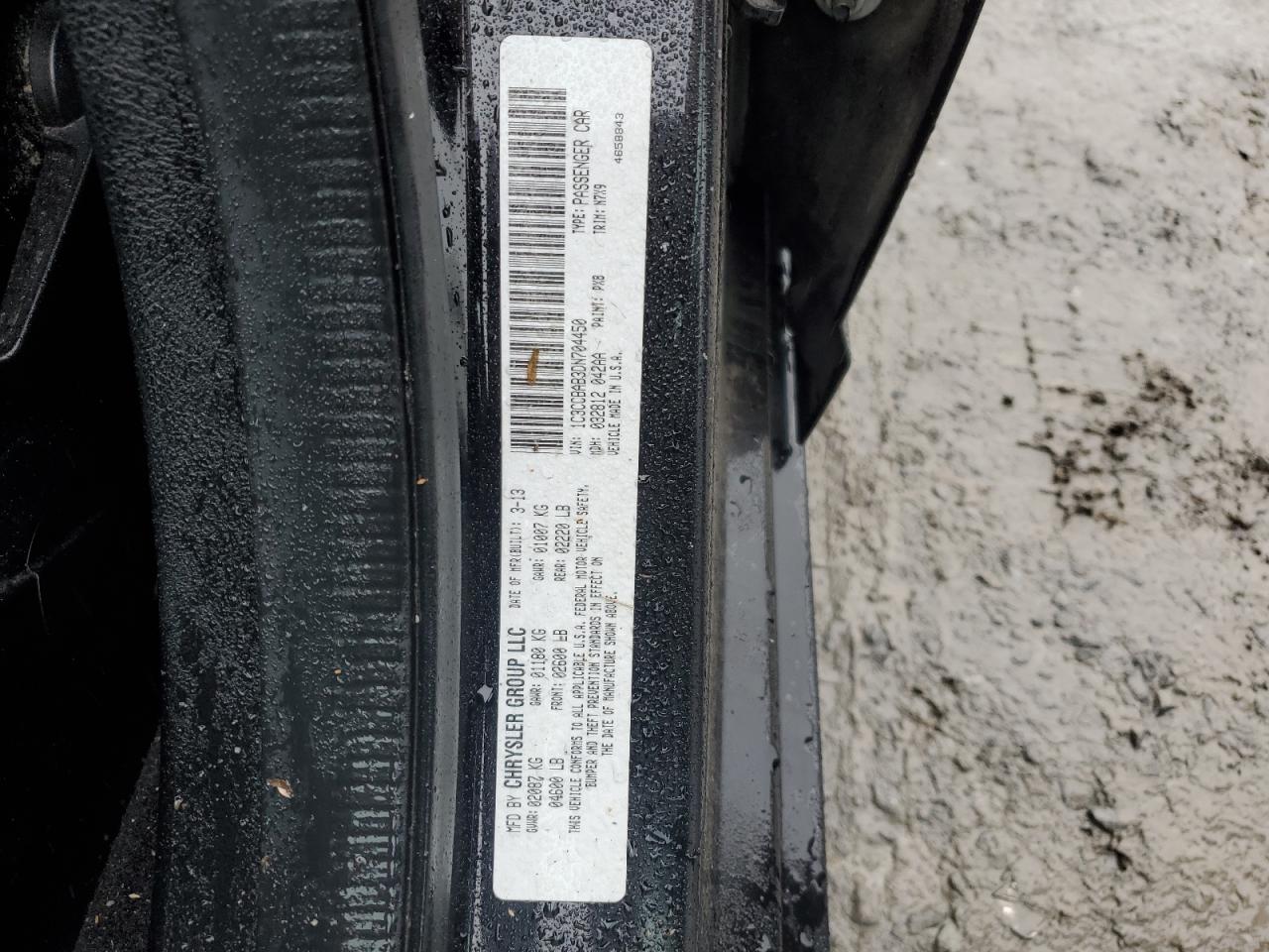 2013 Chrysler 200 Lx VIN: 1C3CCBAB3DN704450 Lot: 90446975