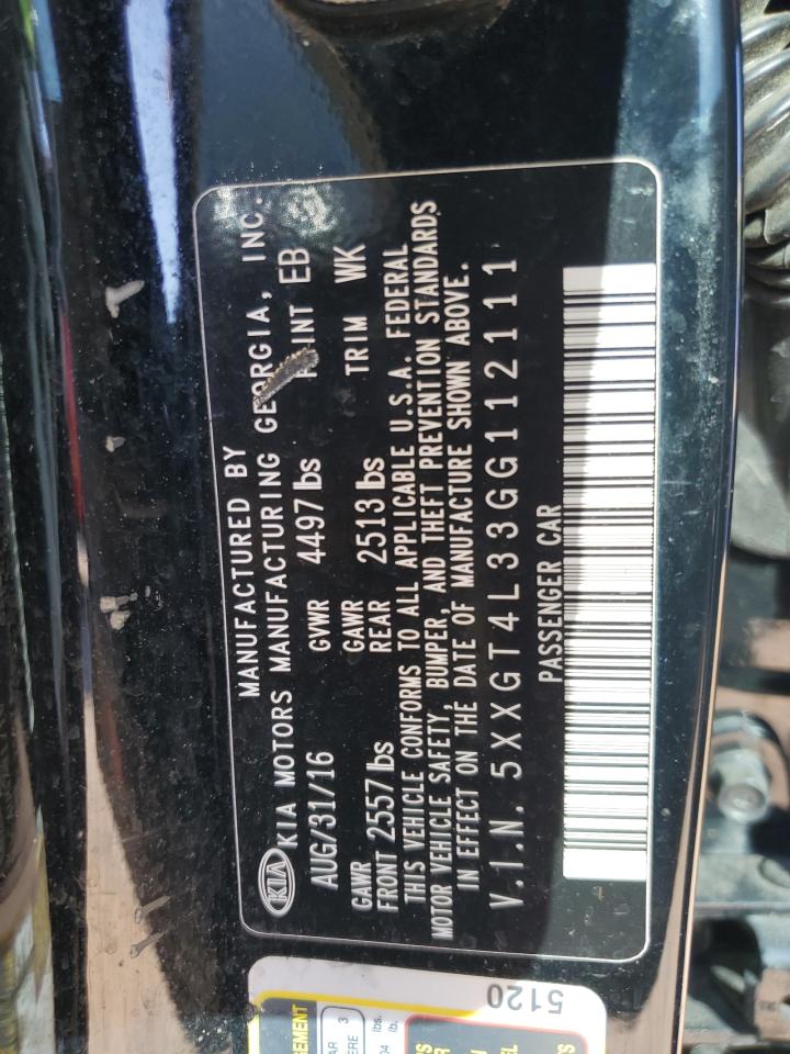 2016 Kia Optima Lx VIN: 5XXGT4L33GG112111 Lot: 86446945