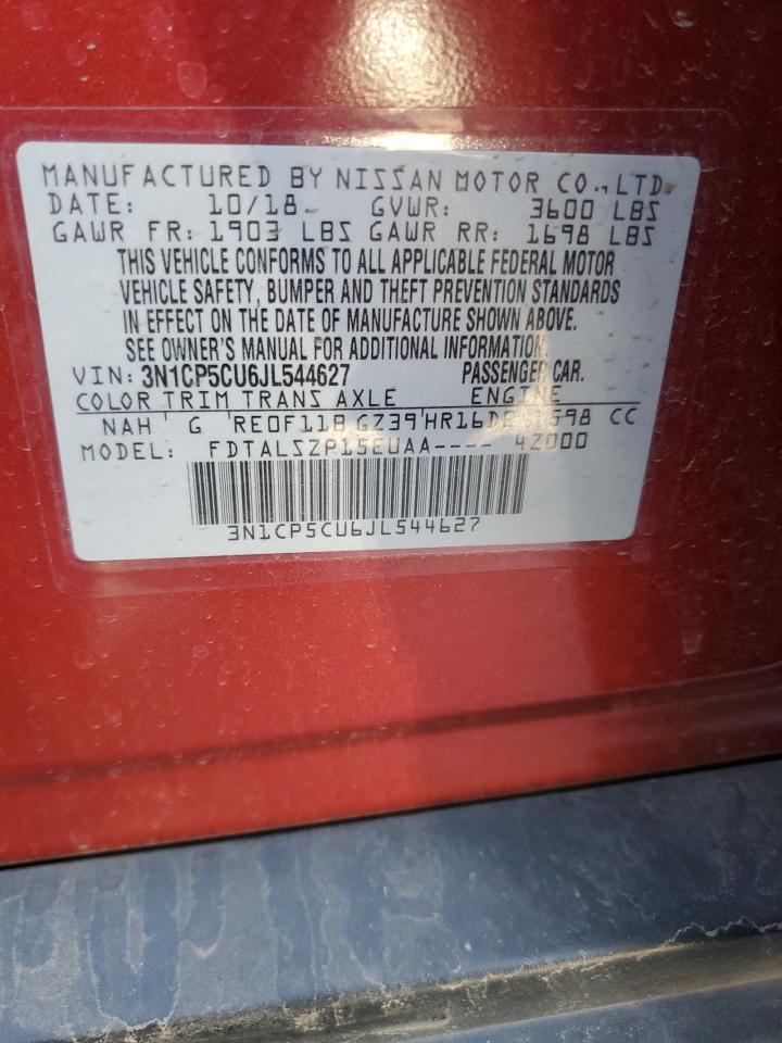 2018 Nissan Kicks S VIN: 3N1CP5CU6JL544627 Lot: 85199235