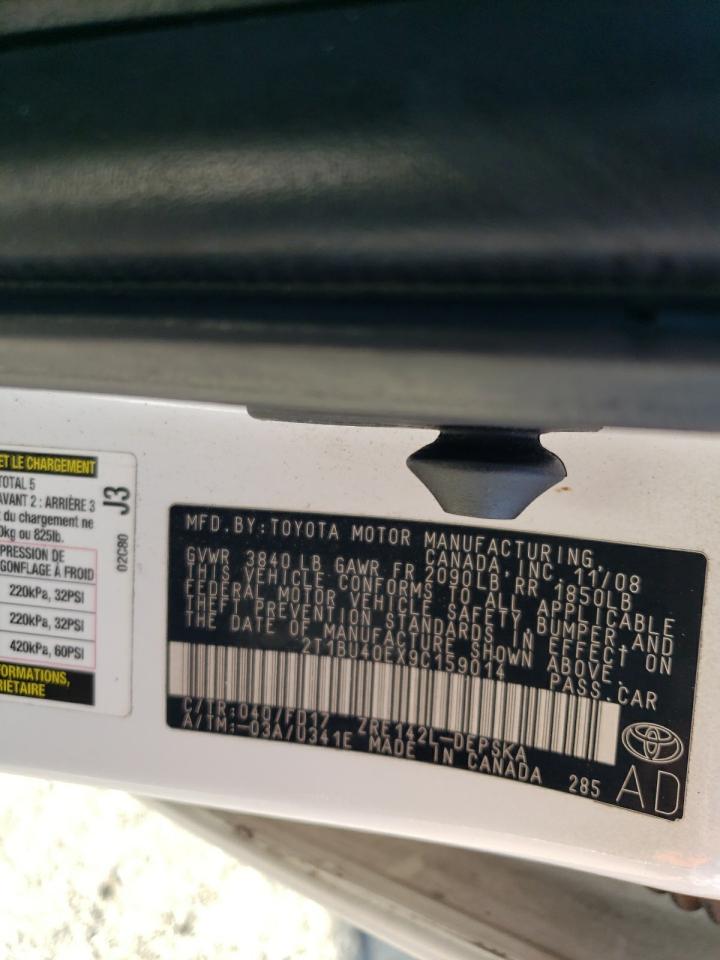 2009 Toyota Corolla Base VIN: 2T1BU40EX9C159014 Lot: 85165085