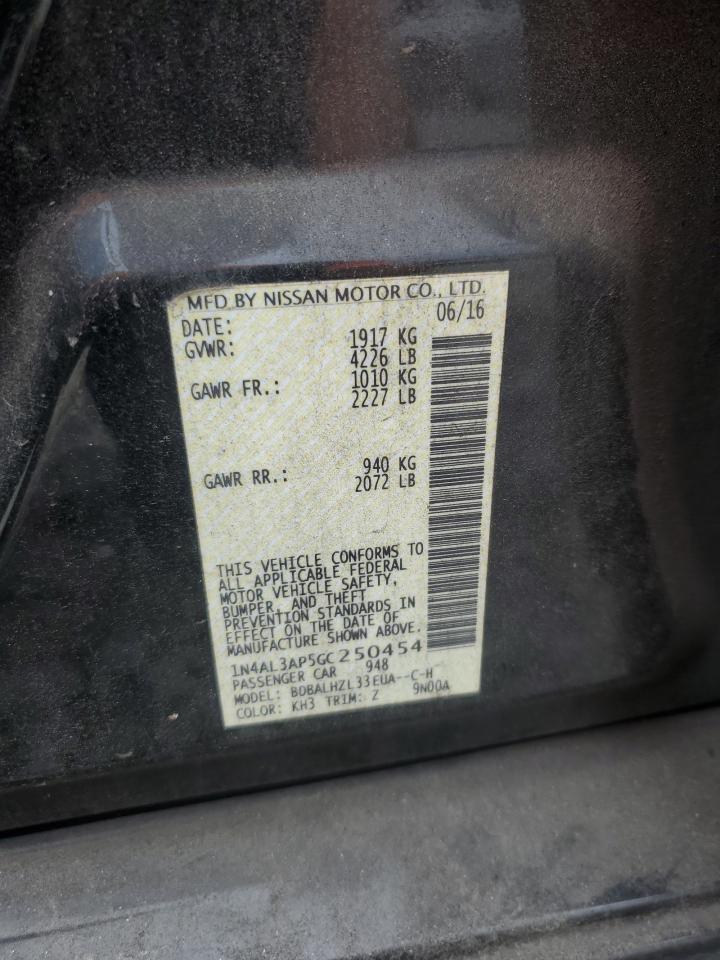 2016 Nissan Altima 2.5 VIN: 1N4AL3AP5GC250454 Lot: 84727865