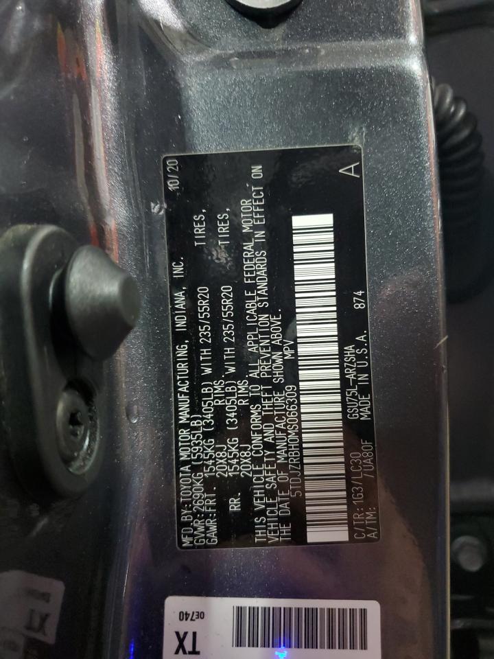 2021 Toyota Highlander Xse VIN: 5TDJZRBH0MS066309 Lot: 86628445