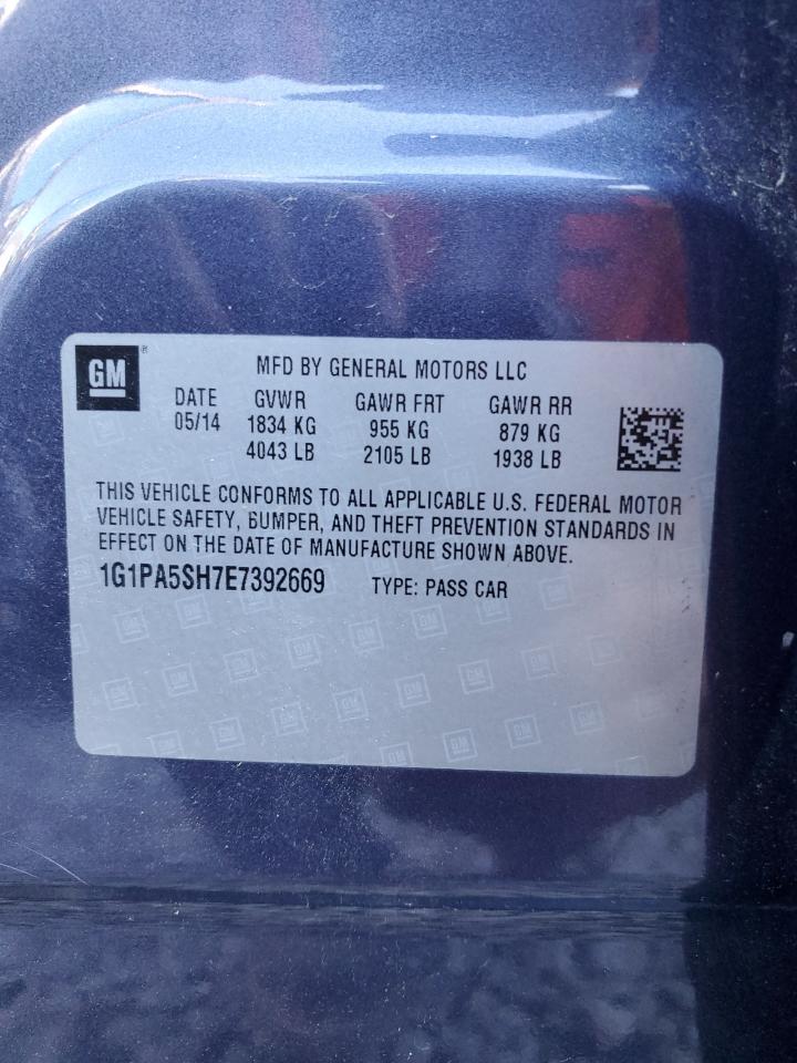 2014 Chevrolet Cruze Ls VIN: 1G1PA5SH7E7392669 Lot: 85942515