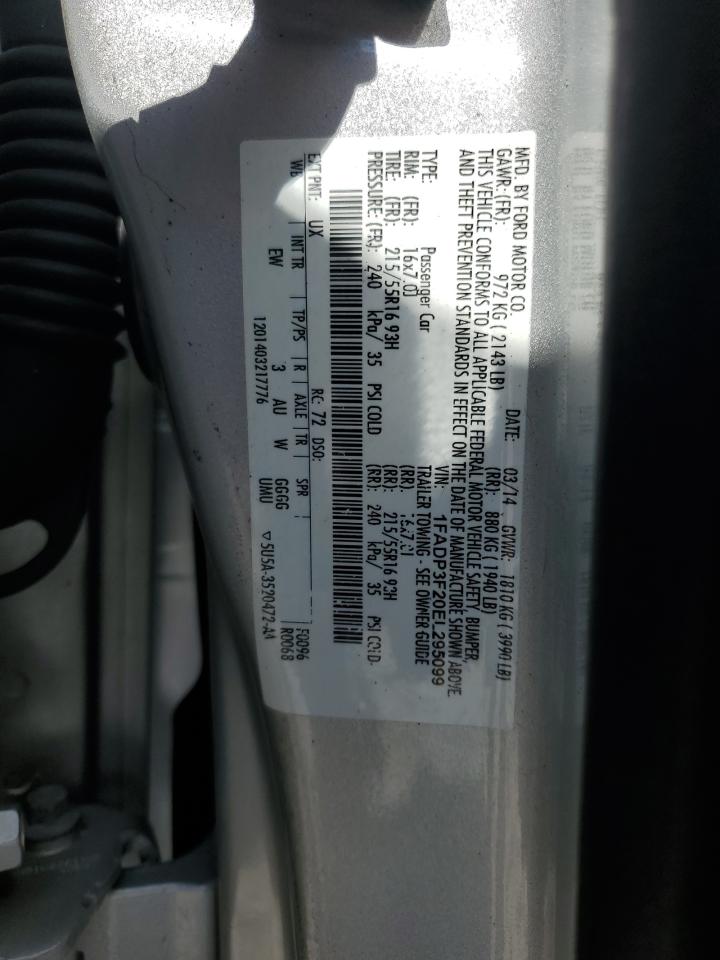 2014 Ford Focus Se VIN: 1FADP3F20EL295099 Lot: 86131095