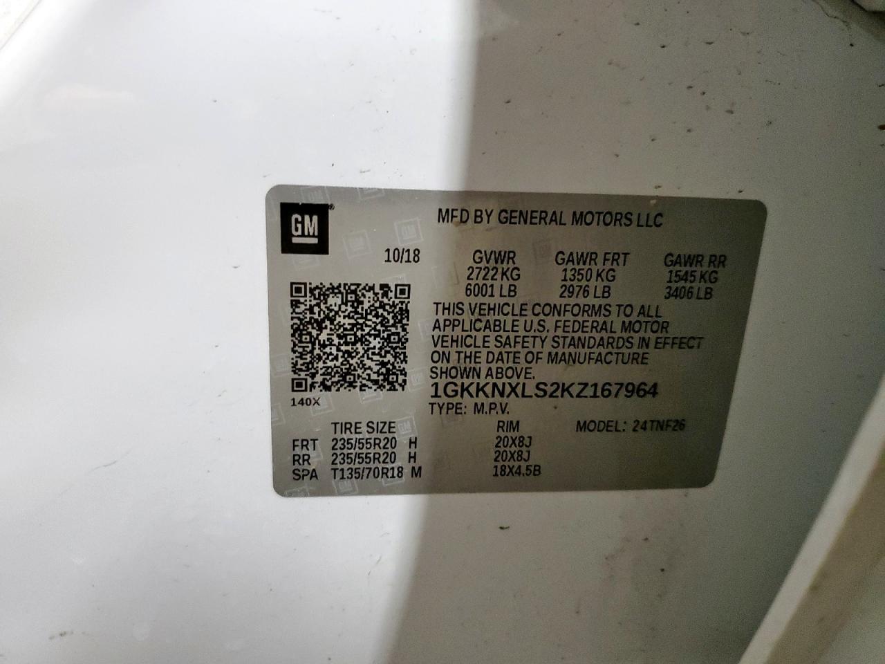 2019 GMC Acadia Denali VIN: 1GKKNXLS2KZ167964 Lot: 85168765