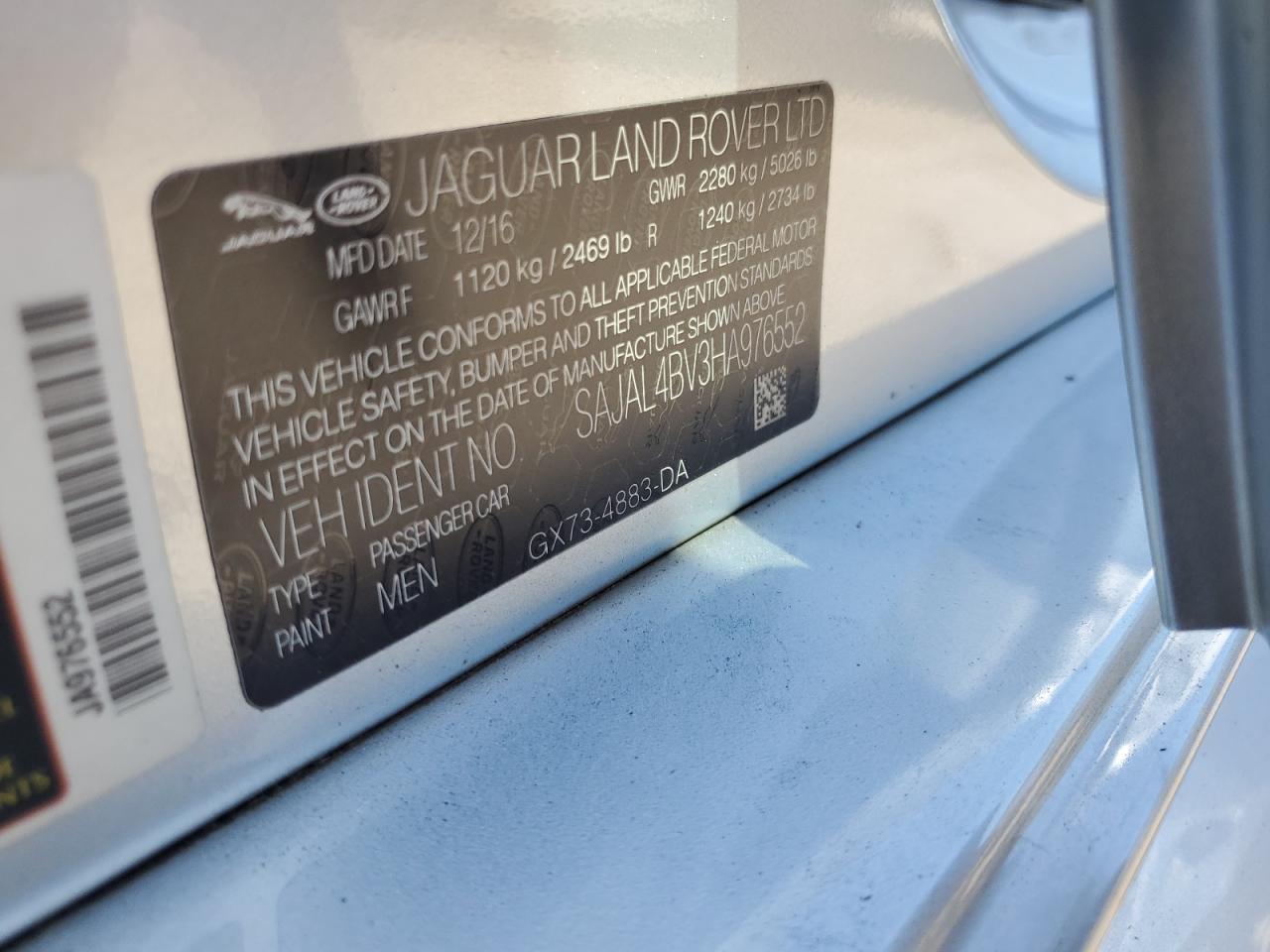 2017 Jaguar Xe R - Sport VIN: SAJAL4BV3HA976552 Lot: 82269225