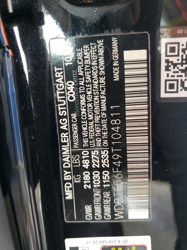 2009 Mercedes-Benz Clk 350 VIN: WDBTK56F49T104811 Lot: 90351105