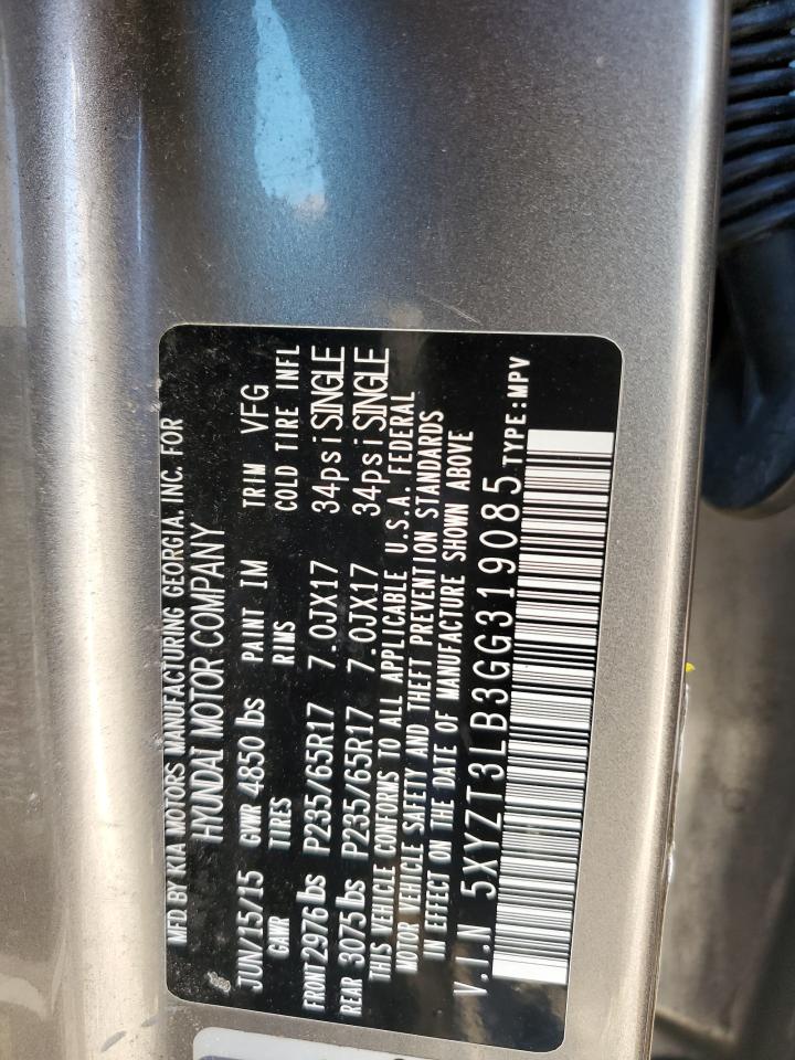 2016 Hyundai Santa Fe Sport VIN: 5XYZT3LB3GG319085 Lot: 81636725