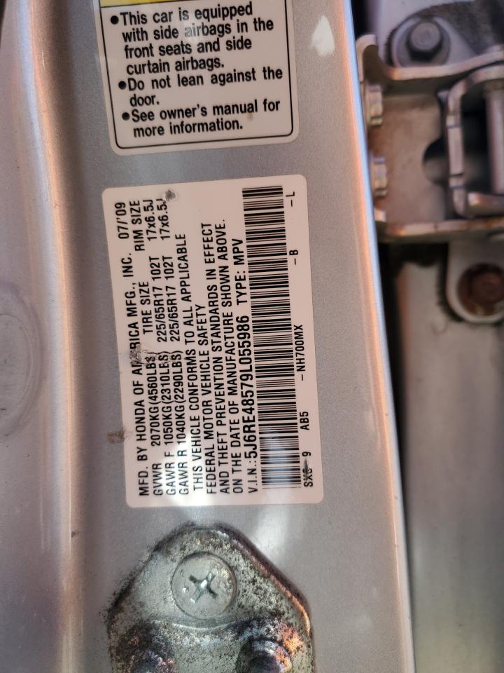 2009 Honda Cr-V Ex VIN: 5J6RE48579L055986 Lot: 85571875