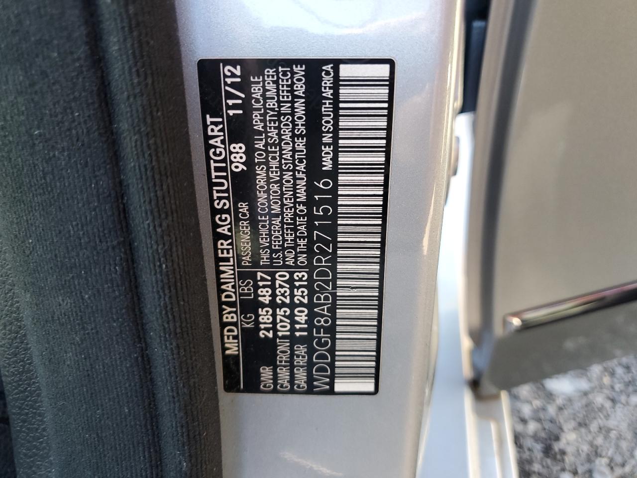 2013 Mercedes-Benz C 300 4Matic VIN: WDDGF8AB2DR271516 Lot: 86176695