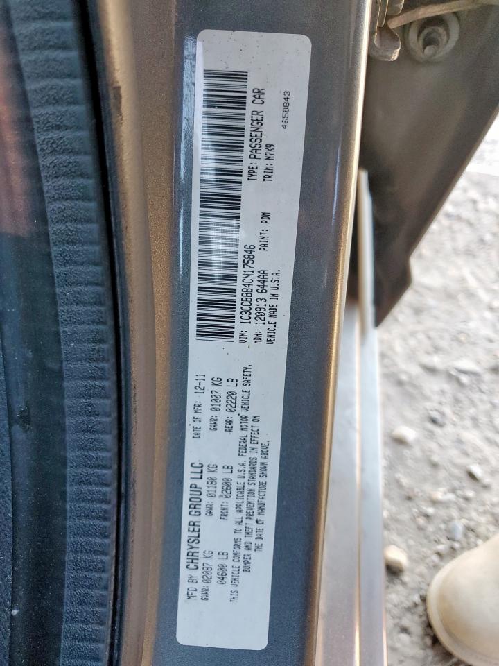 2012 Chrysler 200 Touring VIN: 1C3CCBBB4CN175846 Lot: 86091485