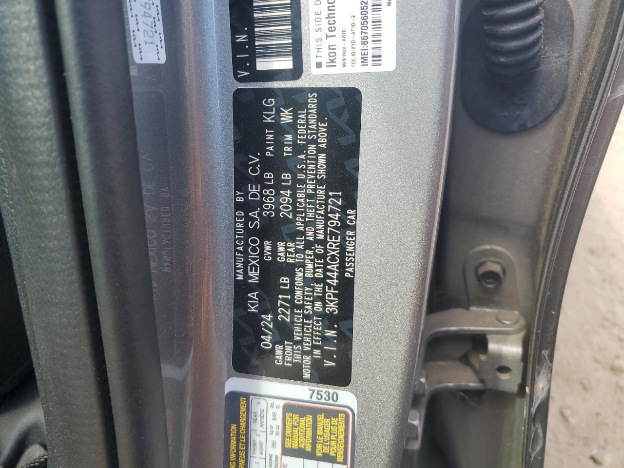 2024 Kia Forte Gt VIN: 3KPF44ACXRE794721 Lot: 87067635