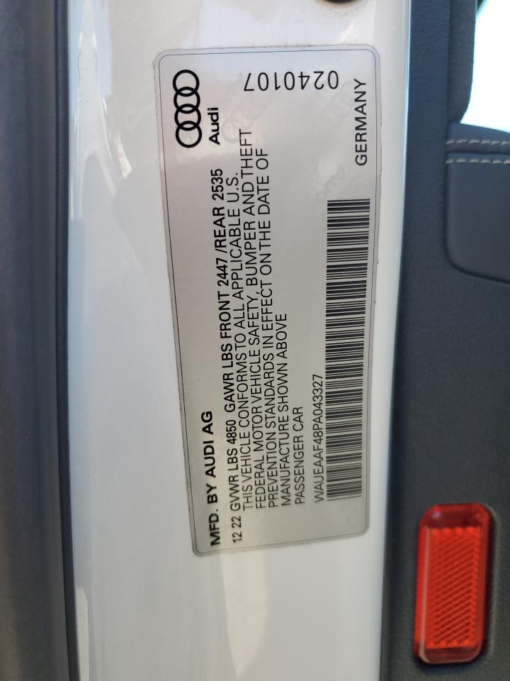 2023 Audi A4 Premium Plus 45 VIN: WAUEAAF48PA043327 Lot: 85602055