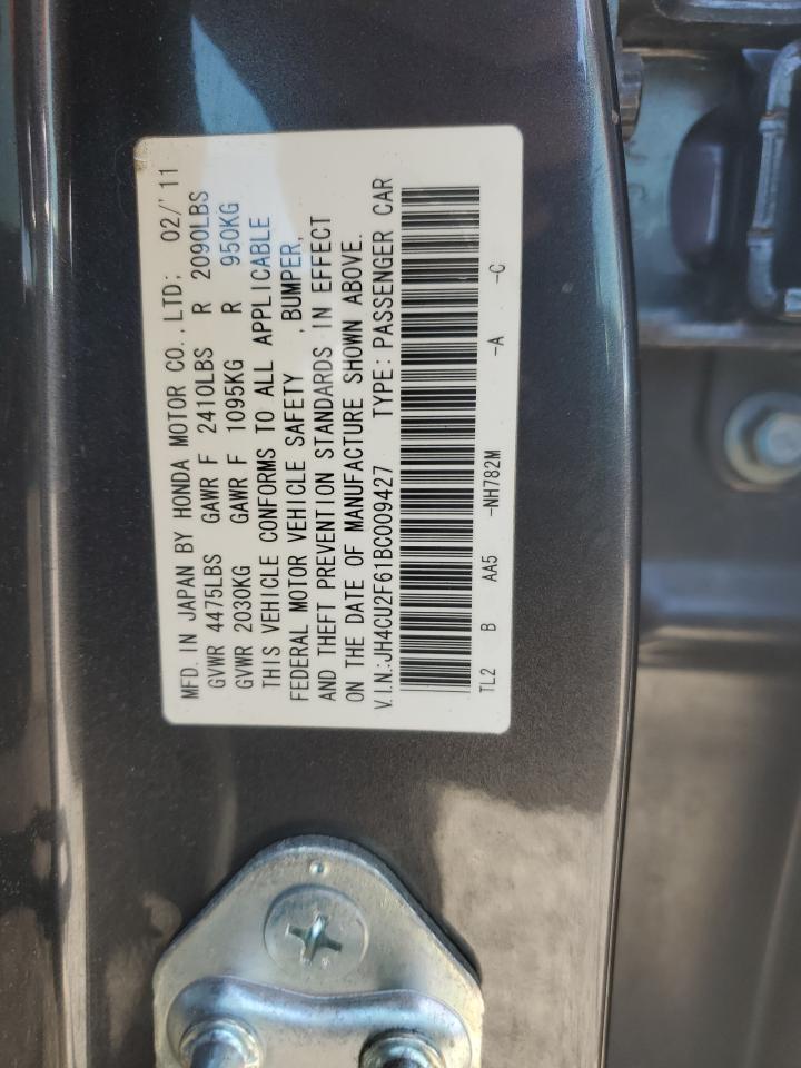 2011 Acura Tsx VIN: JH4CU2F61BC009427 Lot: 82684965