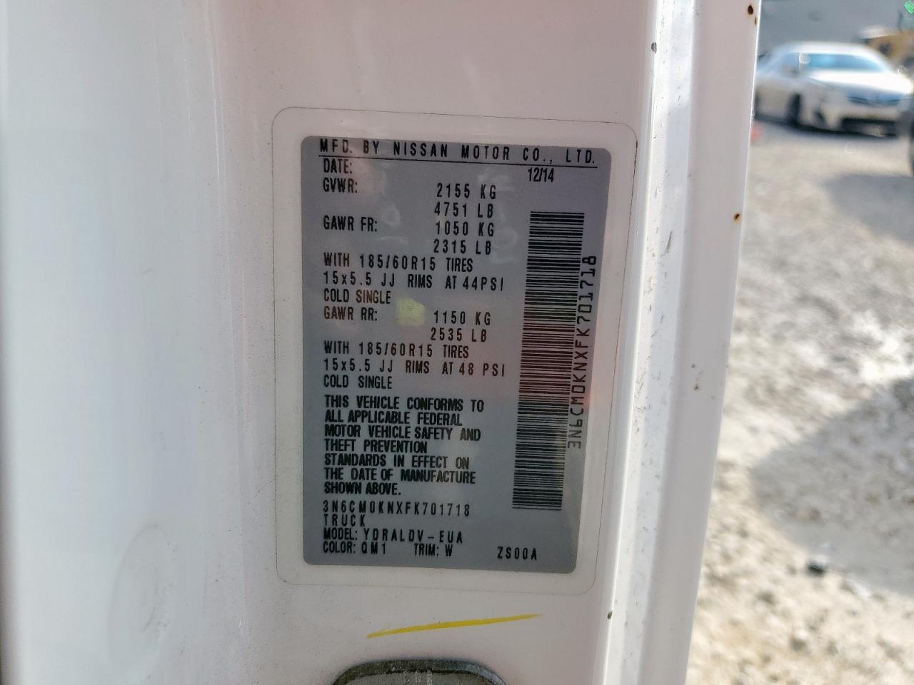 2015 Nissan Nv200 2.5S VIN: 3N6CM0KNXFK701718 Lot: 85395205