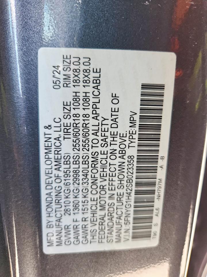 2025 Honda Pilot Exl VIN: 5FNYG1H42SB023358 Lot: 82364255