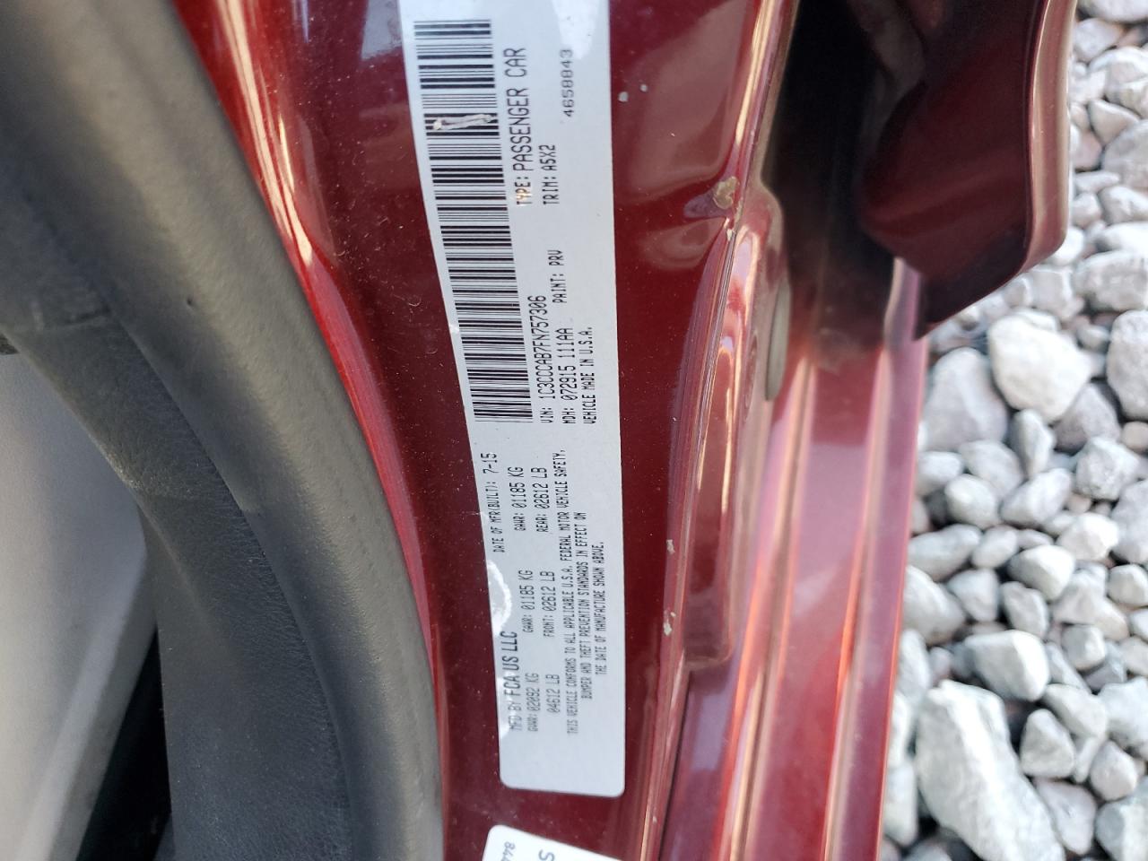 2015 Chrysler 200 Limited VIN: 1C3CCCAB7FN757306 Lot: 86284735