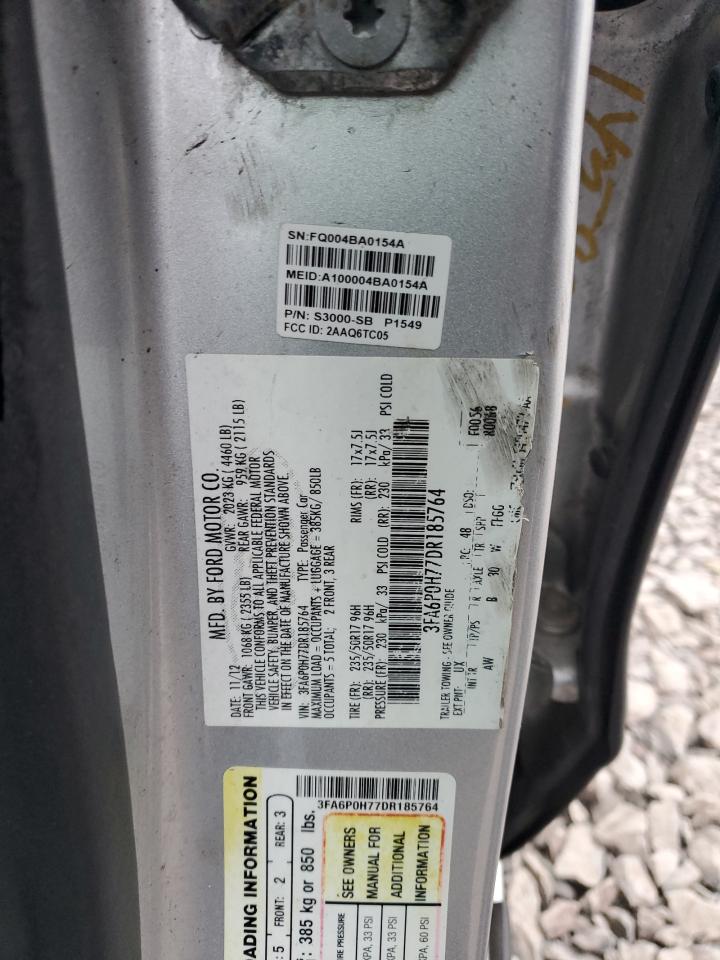 2013 Ford Fusion Se VIN: 3FA6P0H77DR185764 Lot: 90413305