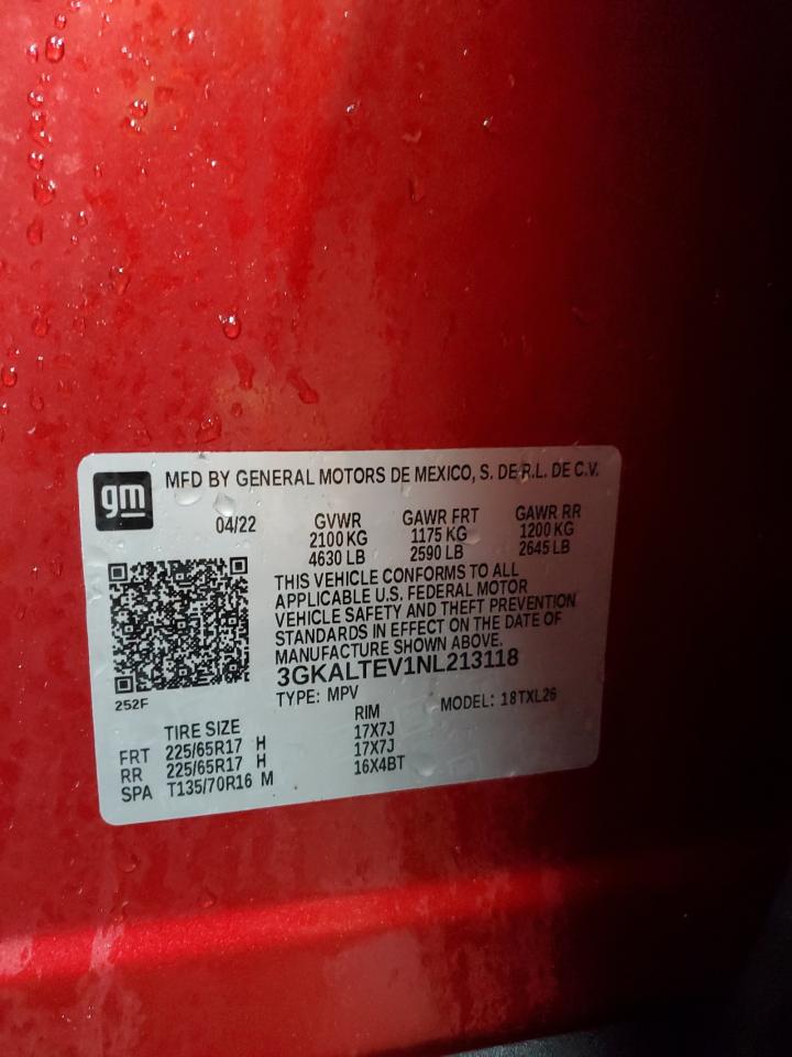 2022 GMC Terrain Sle VIN: 3GKALTEV1NL213118 Lot: 86066895