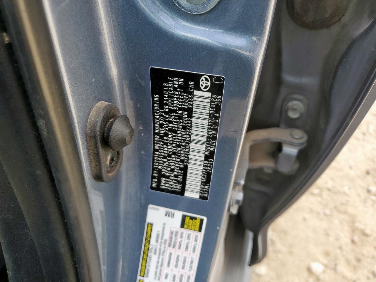 2021 Toyota Corolla Le VIN: 5YFEPMAE7MP267442 Lot: 82221405