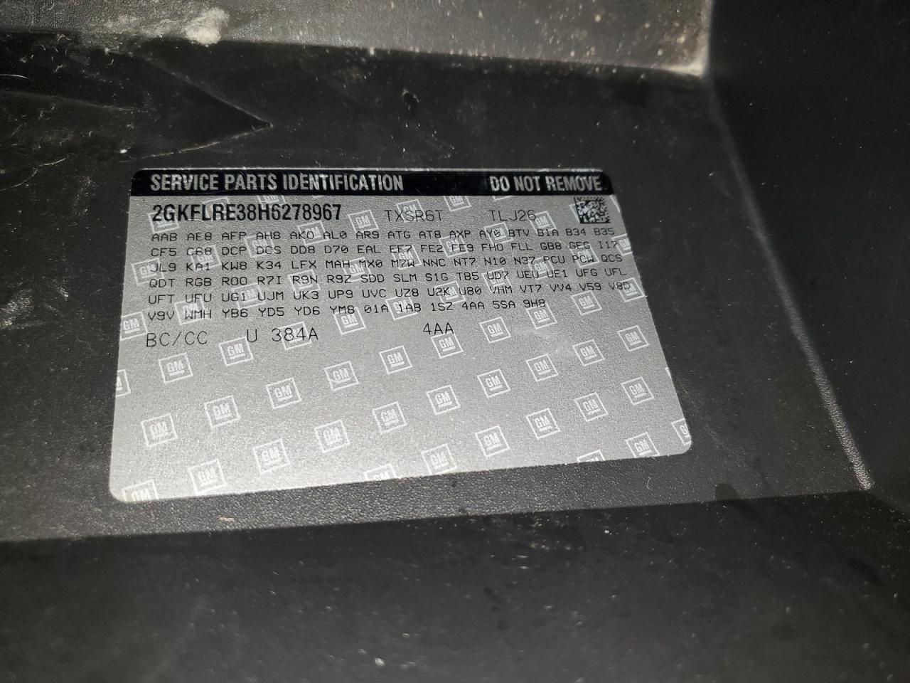 2017 GMC Terrain Denali VIN: 2GKFLRE38H6278967 Lot: 81936595