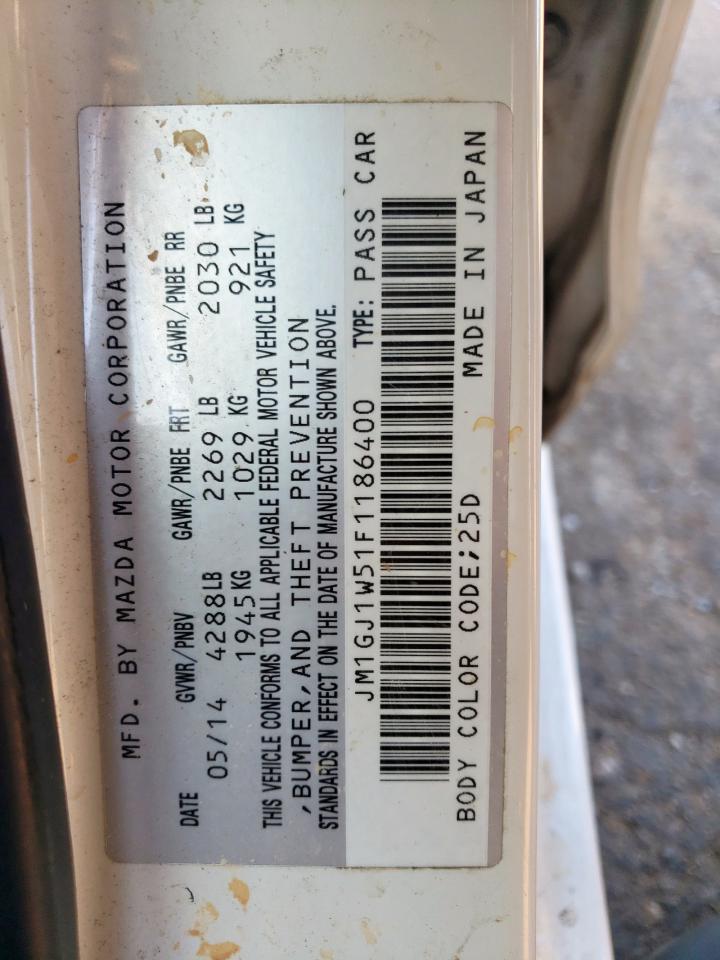 2015 Mazda 6 Grand Touring VIN: JM1GJ1W51F1186400 Lot: 85585645