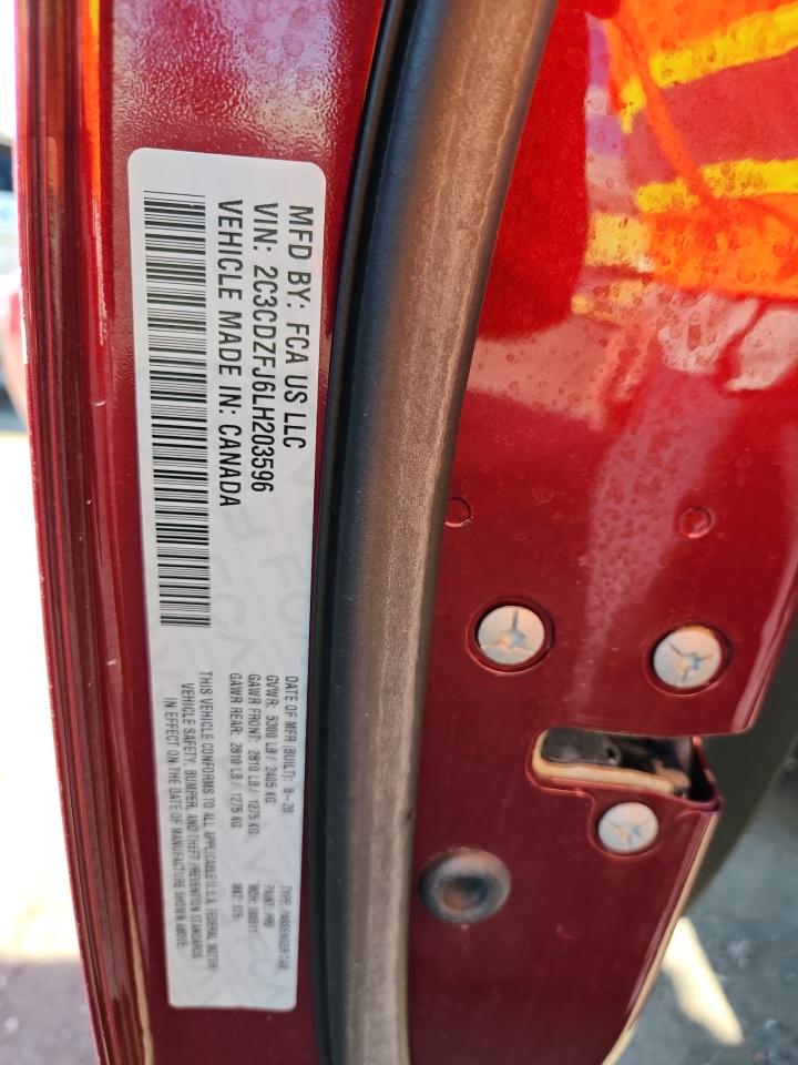 2020 Dodge Challenger R/T Scat Pack VIN: 2C3CDZFJ6LH203596 Lot: 86537825