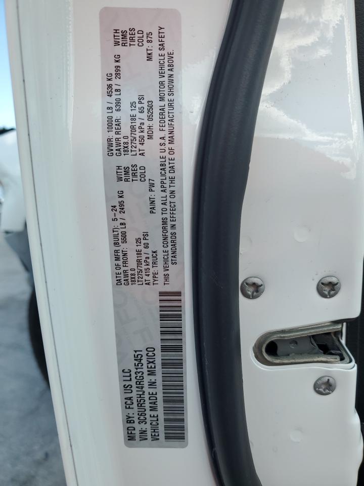 2024 Ram 2500 Tradesman VIN: 3C6UR5HJ4RG315451 Lot: 90072205