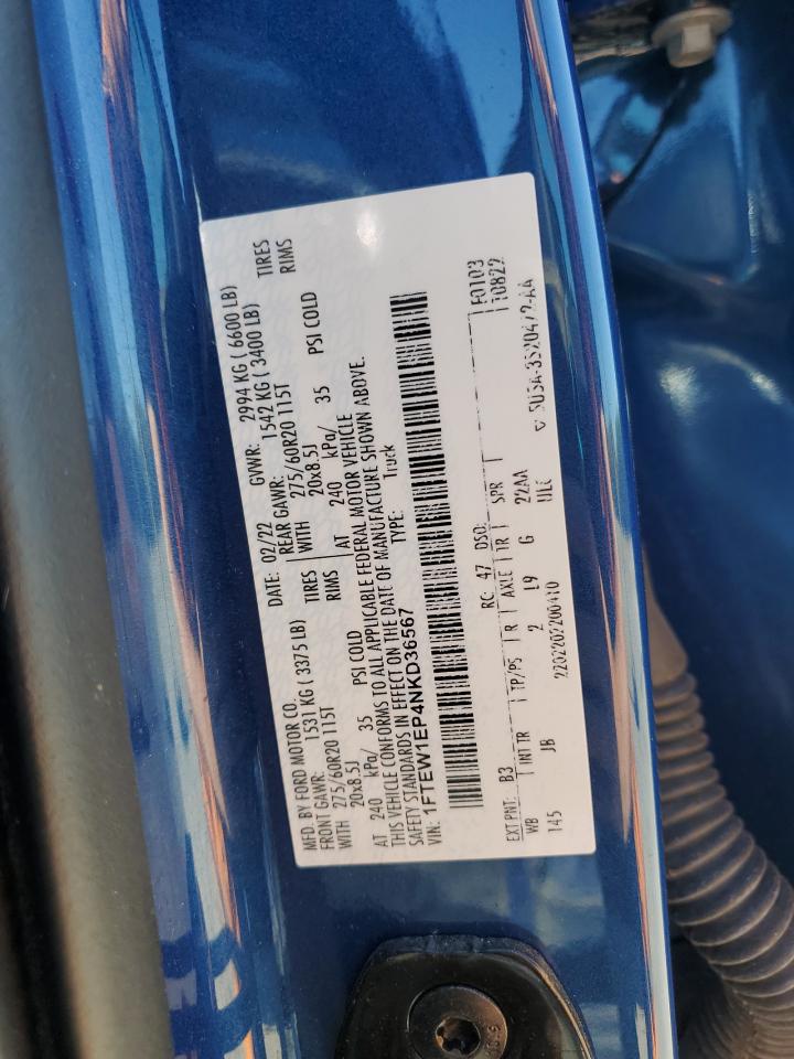 2022 Ford F150 Supercrew VIN: 1FTEW1EP4NKD36567 Lot: 82514545