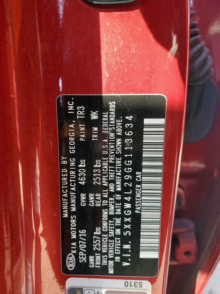 2016 Kia Optima Sx VIN: 5XXGW4L29GG113634 Lot: 85096505