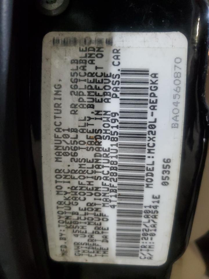 2001 Toyota Avalon Xl VIN: 4T1BF28B81U185199 Lot: 91044745