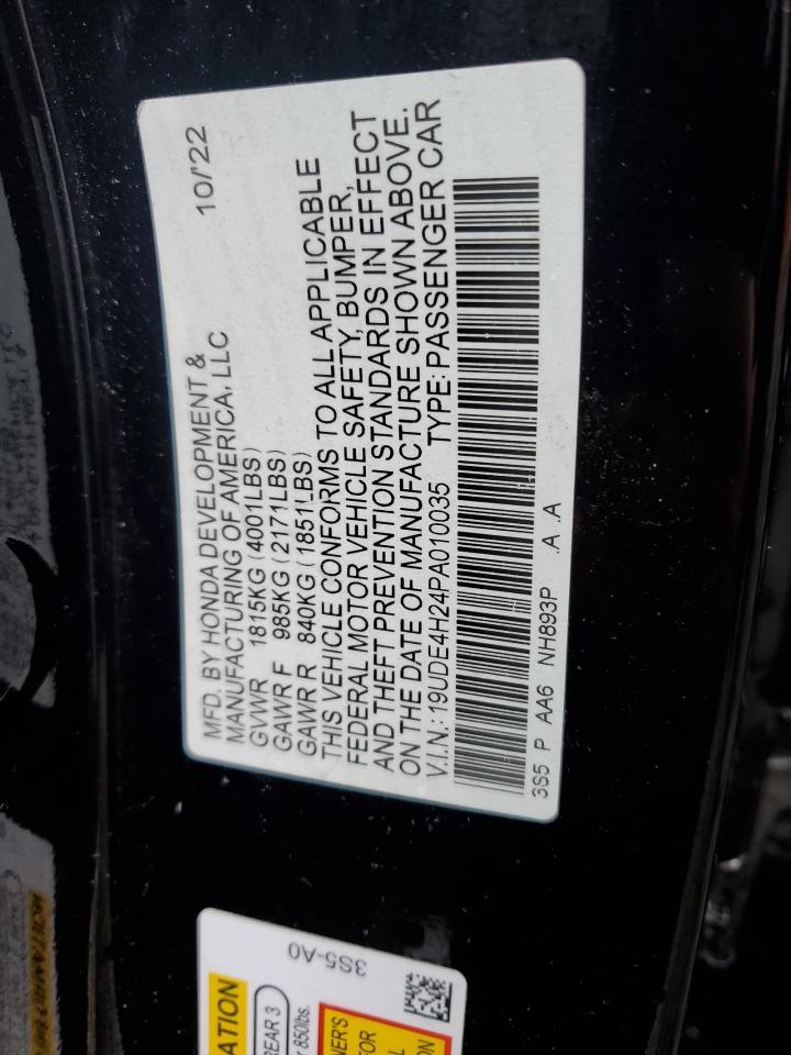 2023 Acura Integra VIN: 19UDE4H24PA010035 Lot: 86058085