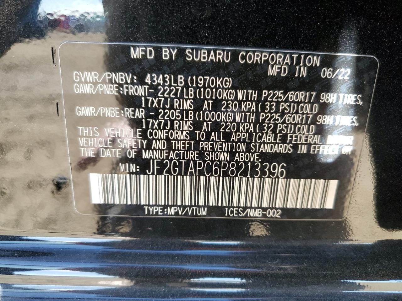 2023 Subaru Crosstrek Premium VIN: JF2GTAPC6P8213396 Lot: 89691445