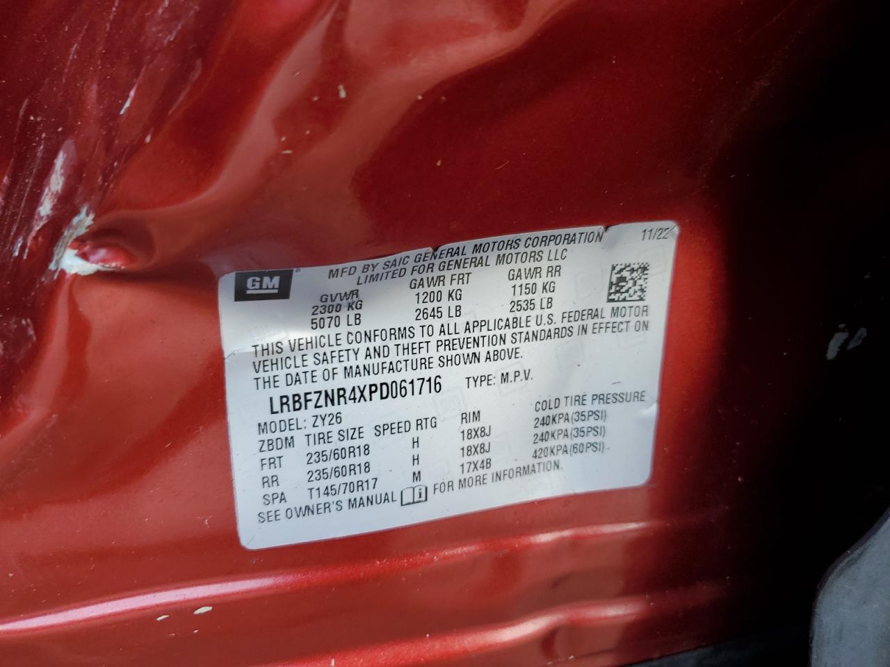 2023 Buick Envision Essence VIN: LRBFZNR4XPD061716 Lot: 89650895