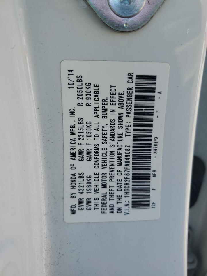 2015 Honda Accord Exl VIN: 1HGCR2F87FA049082 Lot: 85002355