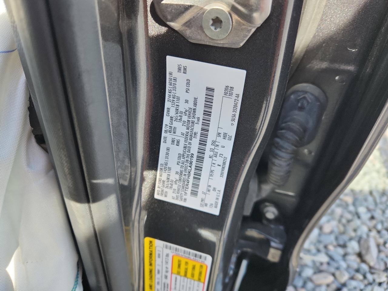 2019 Ford Ranger Xl VIN: 1FTER4FH0KLA90199 Lot: 89657225