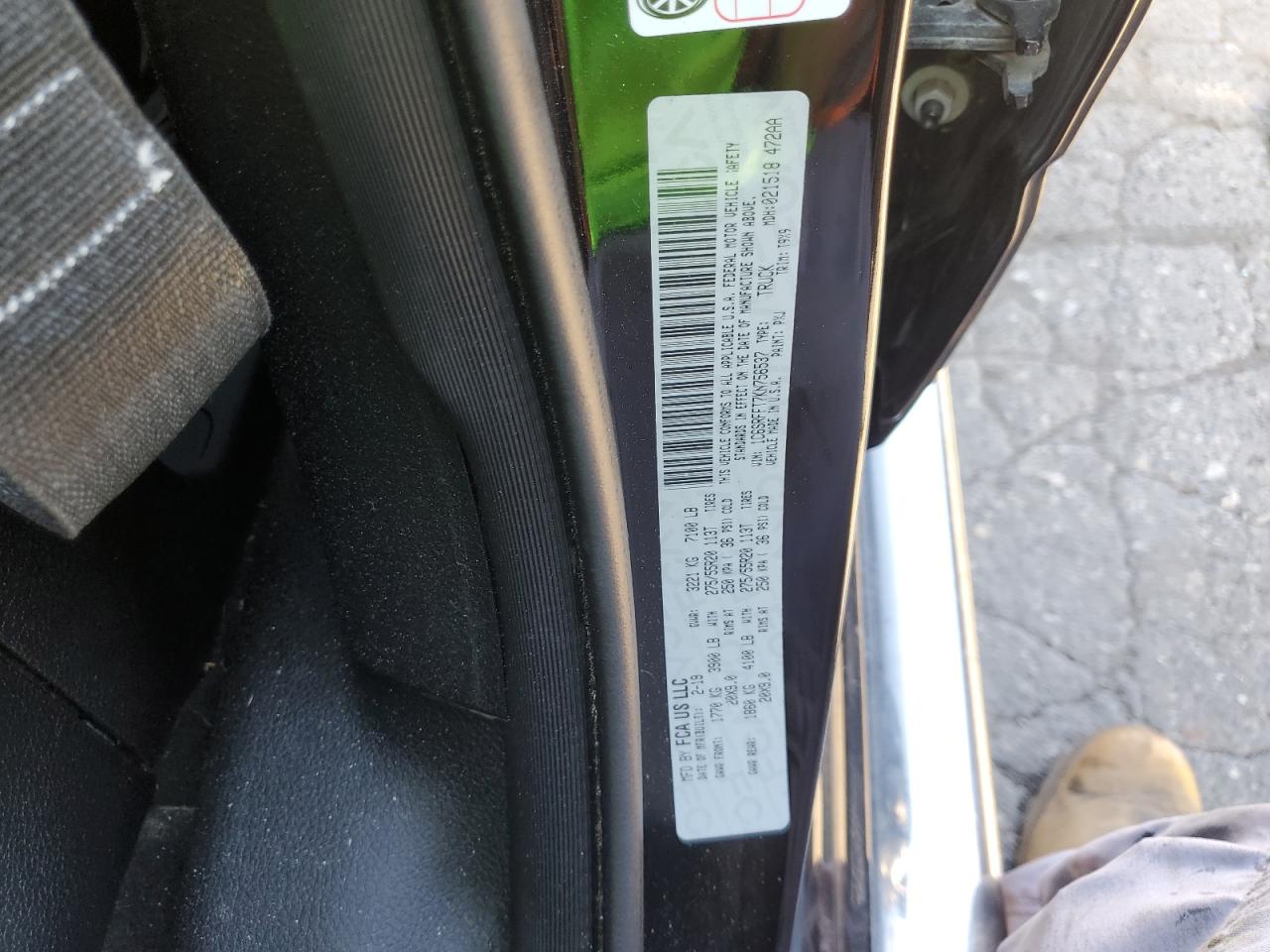 2019 Ram 1500 Big Horn/Lone Star VIN: 1C6SRFFT7KN756537 Lot: 86311885